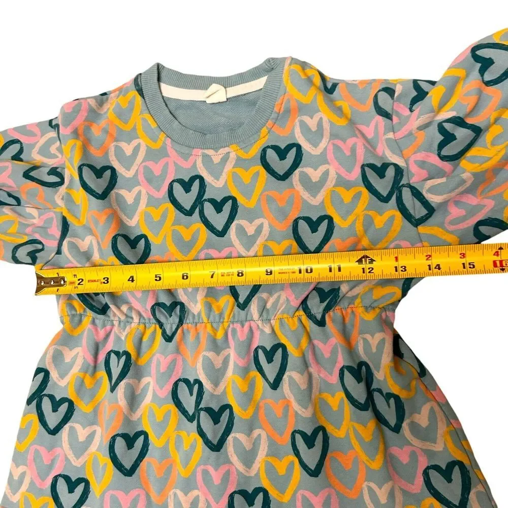 Woori & Koko Girls Sweater Dress Long Sleeve Size 130‎ Hearts Blue
